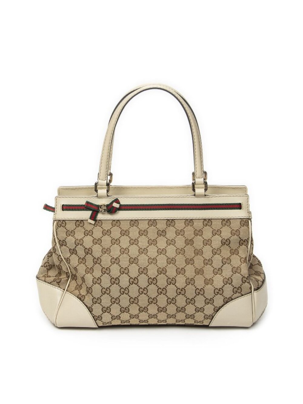 Gucci Medium Mayfair Tote Bag Ivory Beige GG Canvas